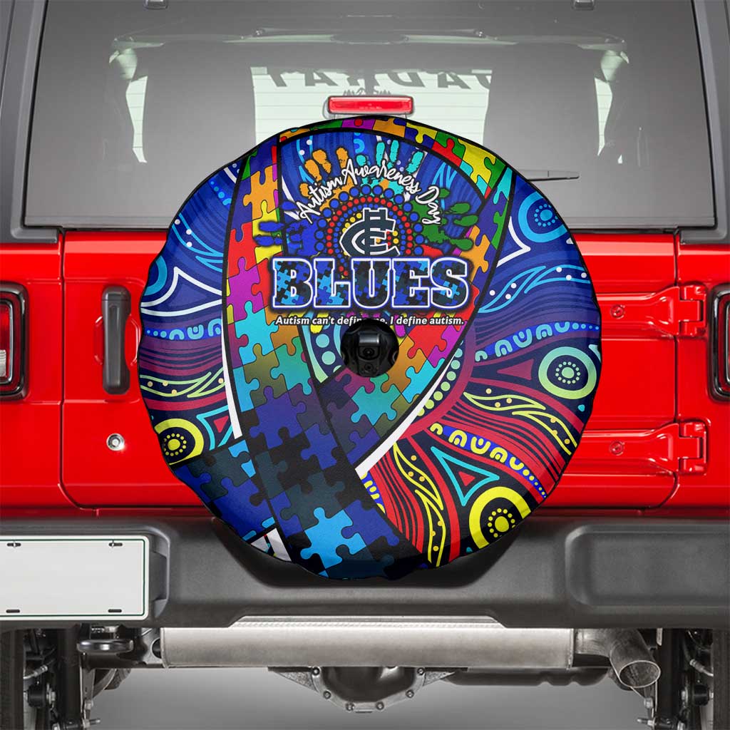 Autism Awareness Australia Carlton Blues Spare Tire Cover Aboriginal Indigenous Art