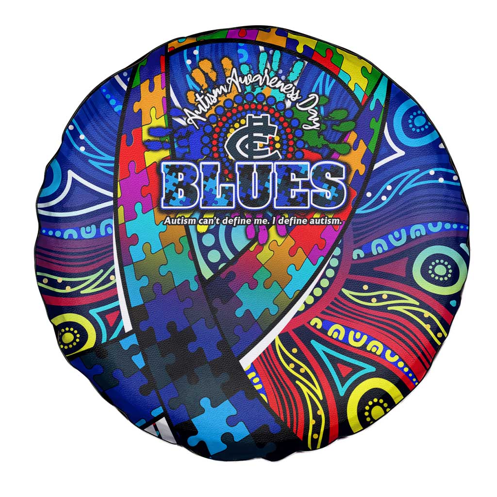 Autism Awareness Australia Carlton Blues Spare Tire Cover Aboriginal Indigenous Art