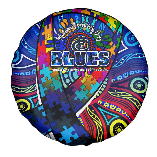 Autism Awareness Australia Carlton Blues Spare Tire Cover Aboriginal Indigenous Art