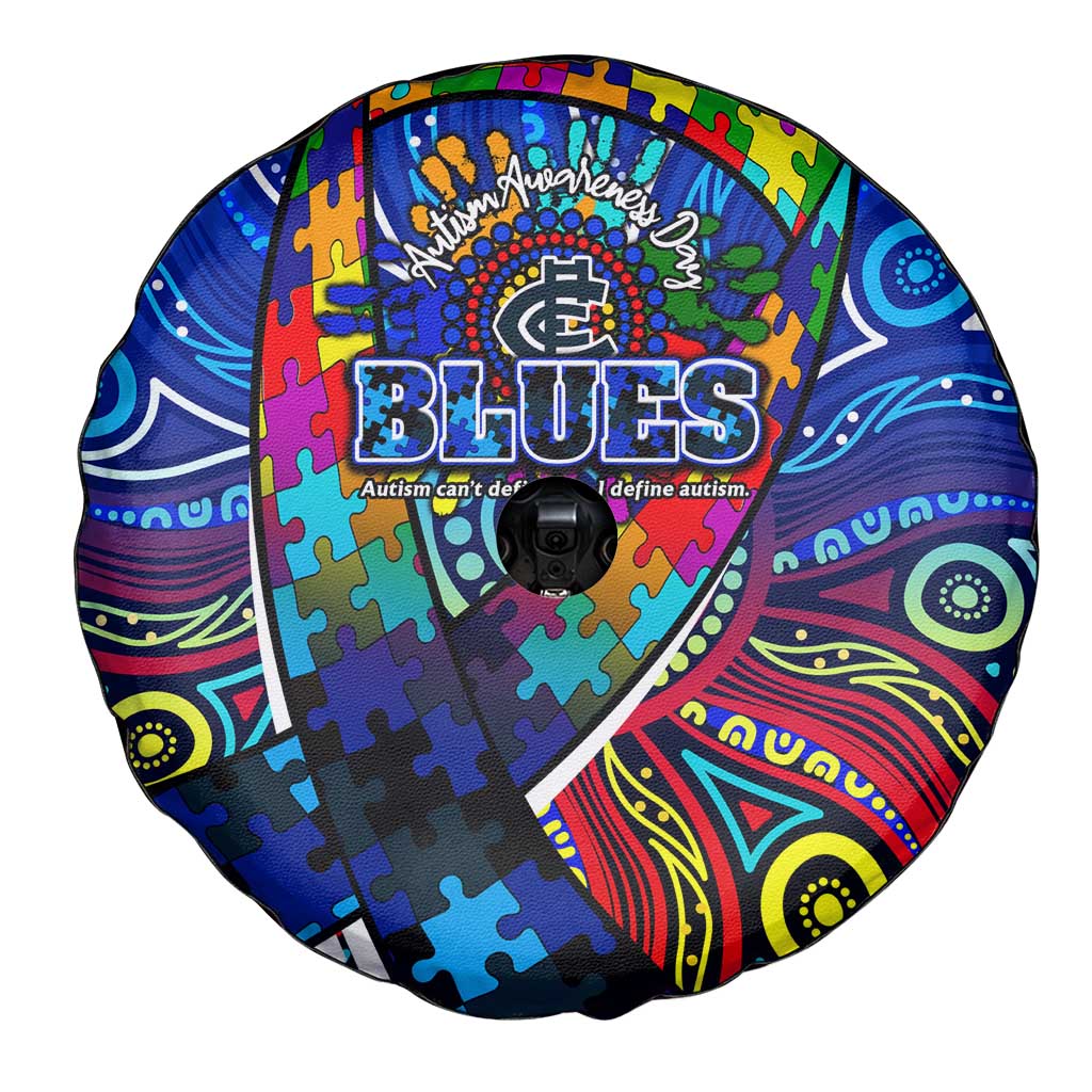 Autism Awareness Australia Carlton Blues Spare Tire Cover Aboriginal Indigenous Art