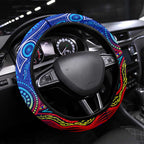 Autism Awareness Australia Carlton Blues Steering Wheel Cover Aboriginal Indigenous Art