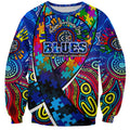 Autism Awareness Australia Carlton Blues Sweatshirt Aboriginal Indigenous Art