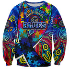 Autism Awareness Australia Carlton Blues Sweatshirt Aboriginal Indigenous Art