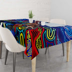 Autism Awareness Australia Carlton Blues Tablecloth Aboriginal Indigenous Art