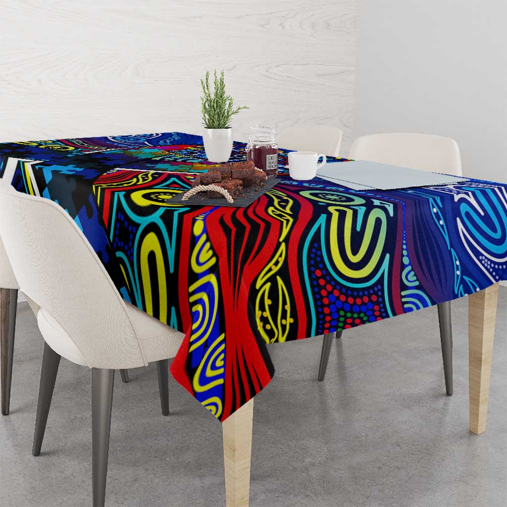Autism Awareness Australia Carlton Blues Tablecloth Aboriginal Indigenous Art