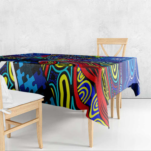 Autism Awareness Australia Carlton Blues Tablecloth Aboriginal Indigenous Art