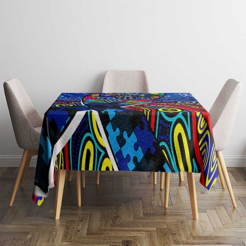 Autism Awareness Australia Carlton Blues Tablecloth Aboriginal Indigenous Art