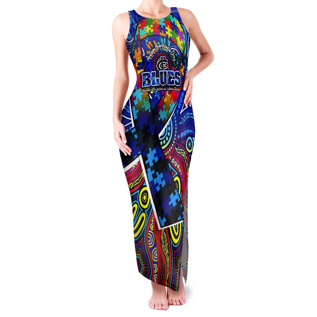 Autism Awareness Australia Carlton Blues Tank Maxi Dress Aboriginal Indigenous Art