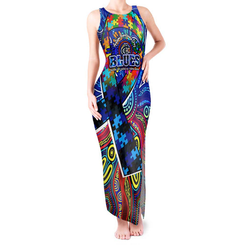 Autism Awareness Australia Carlton Blues Tank Maxi Dress Aboriginal Indigenous Art