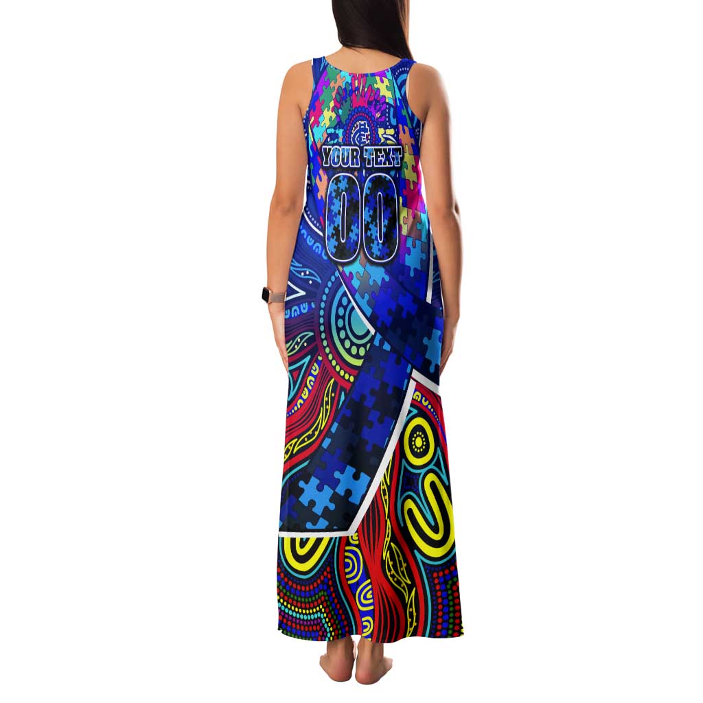 Autism Awareness Australia Carlton Blues Tank Maxi Dress Aboriginal Indigenous Art