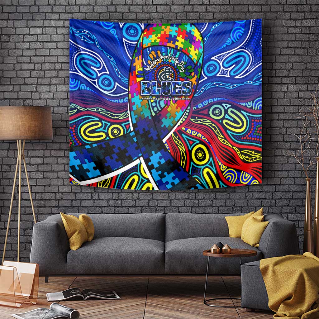 Autism Awareness Australia Carlton Blues Tapestry Aboriginal Indigenous Art