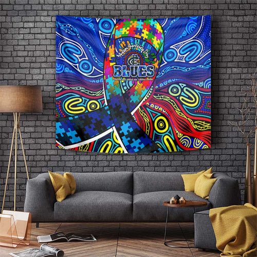 Autism Awareness Australia Carlton Blues Tapestry Aboriginal Indigenous Art