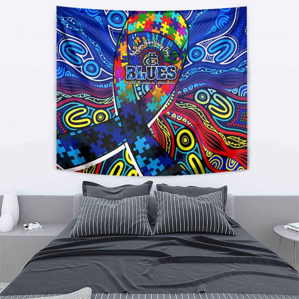 Autism Awareness Australia Carlton Blues Tapestry Aboriginal Indigenous Art