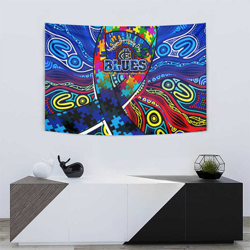 Autism Awareness Australia Carlton Blues Tapestry Aboriginal Indigenous Art
