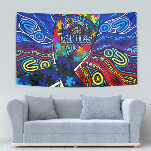Autism Awareness Australia Carlton Blues Tapestry Aboriginal Indigenous Art