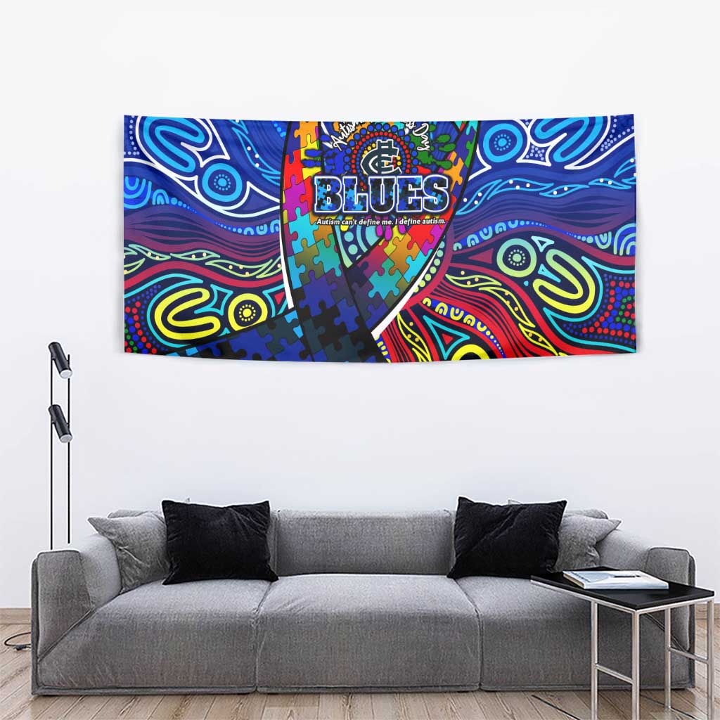 Autism Awareness Australia Carlton Blues Tapestry Aboriginal Indigenous Art