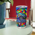 Autism Awareness Australia Carlton Blues Tumbler Cup Aboriginal Indigenous Art