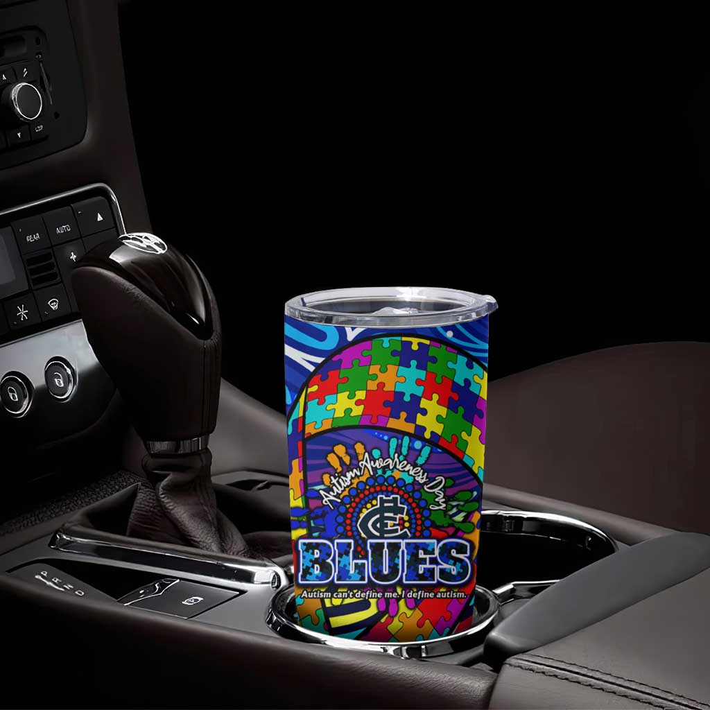 Autism Awareness Australia Carlton Blues Tumbler Cup Aboriginal Indigenous Art