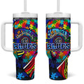 Autism Awareness Australia Carlton Blues Tumbler With Handle Aboriginal Indigenous Art