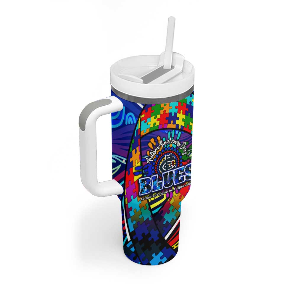 Autism Awareness Australia Carlton Blues Tumbler With Handle Aboriginal Indigenous Art