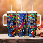 Autism Awareness Australia Carlton Blues Tumbler With Handle Aboriginal Indigenous Art