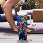 Autism Awareness Australia Carlton Blues Tumbler With Handle Aboriginal Indigenous Art