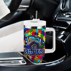 Autism Awareness Australia Carlton Blues Tumbler With Handle Aboriginal Indigenous Art