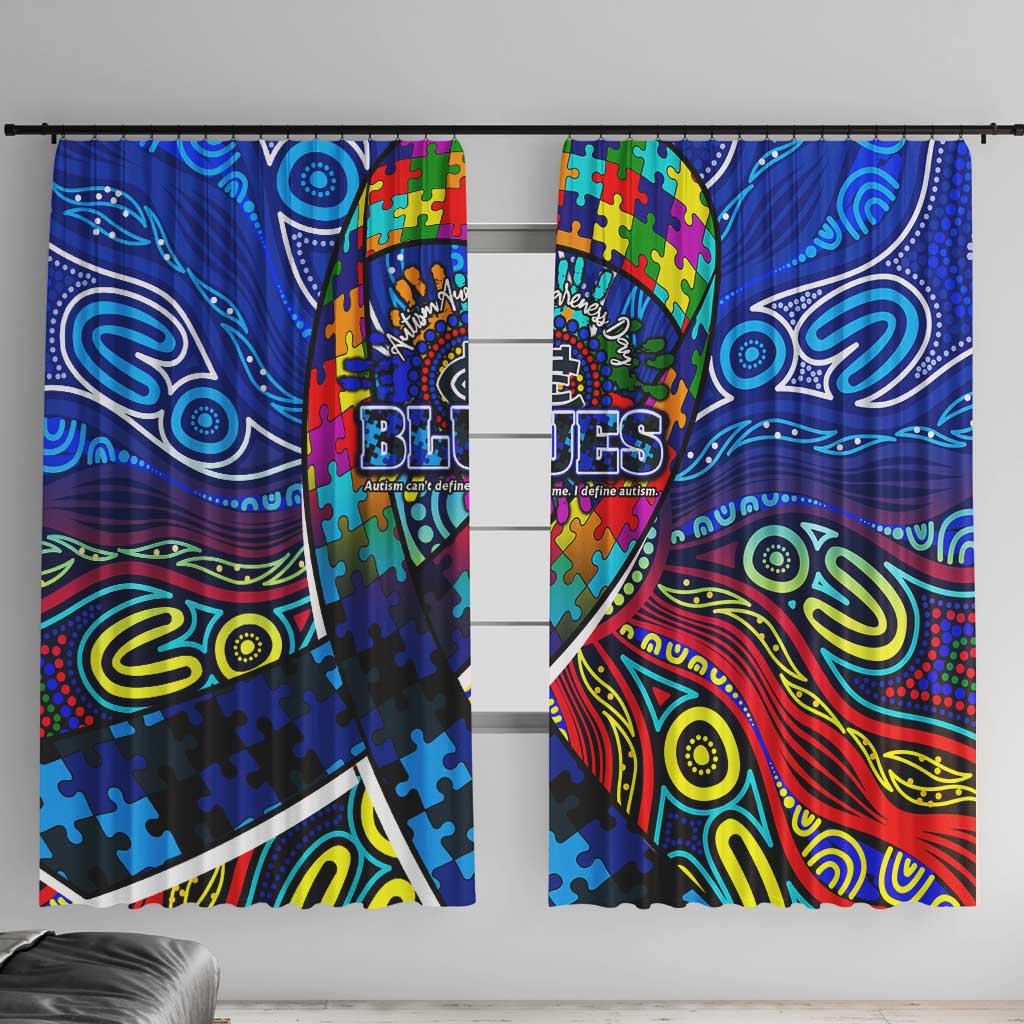 Autism Awareness Australia Carlton Blues Window Curtain Aboriginal Indigenous Art