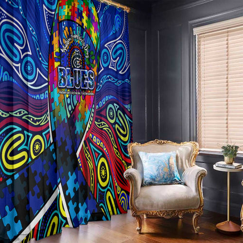 Autism Awareness Australia Carlton Blues Window Curtain Aboriginal Indigenous Art