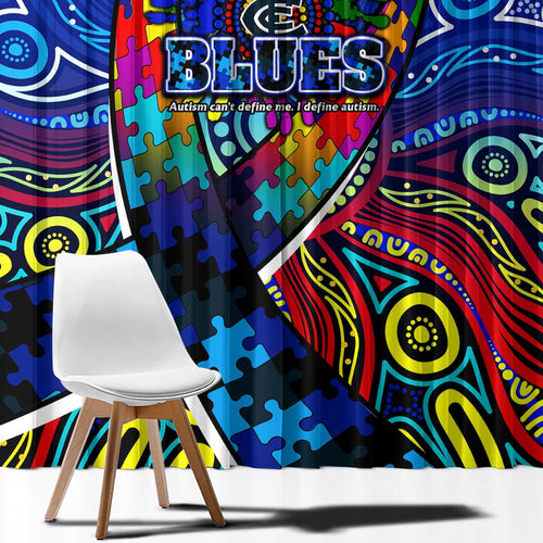 Autism Awareness Australia Carlton Blues Window Curtain Aboriginal Indigenous Art
