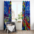 Autism Awareness Australia Carlton Blues Window Curtain Aboriginal Indigenous Art