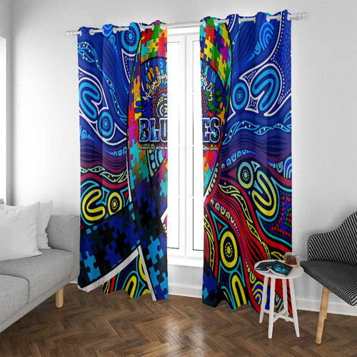 Autism Awareness Australia Carlton Blues Window Curtain Aboriginal Indigenous Art