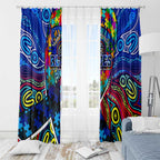 Autism Awareness Australia Carlton Blues Window Curtain Aboriginal Indigenous Art