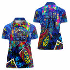 Autism Awareness Australia Carlton Blues Women Polo Shirt Aboriginal Indigenous Art