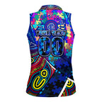 Autism Awareness Australia Carlton Blues Women Sleeveless Polo Shirt Aboriginal Indigenous Art