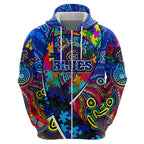 Autism Awareness Australia Carlton Blues Zip Hoodie Aboriginal Indigenous Art