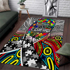 Autism Awareness Australia Collingwood Magpies Area Rug Aboriginal Indigenous Art