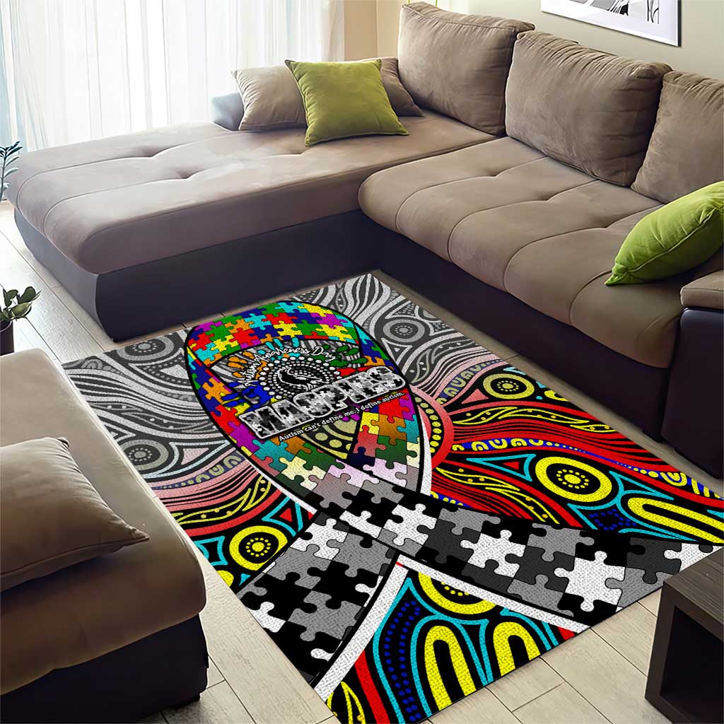 Autism Awareness Australia Collingwood Magpies Area Rug Aboriginal Indigenous Art