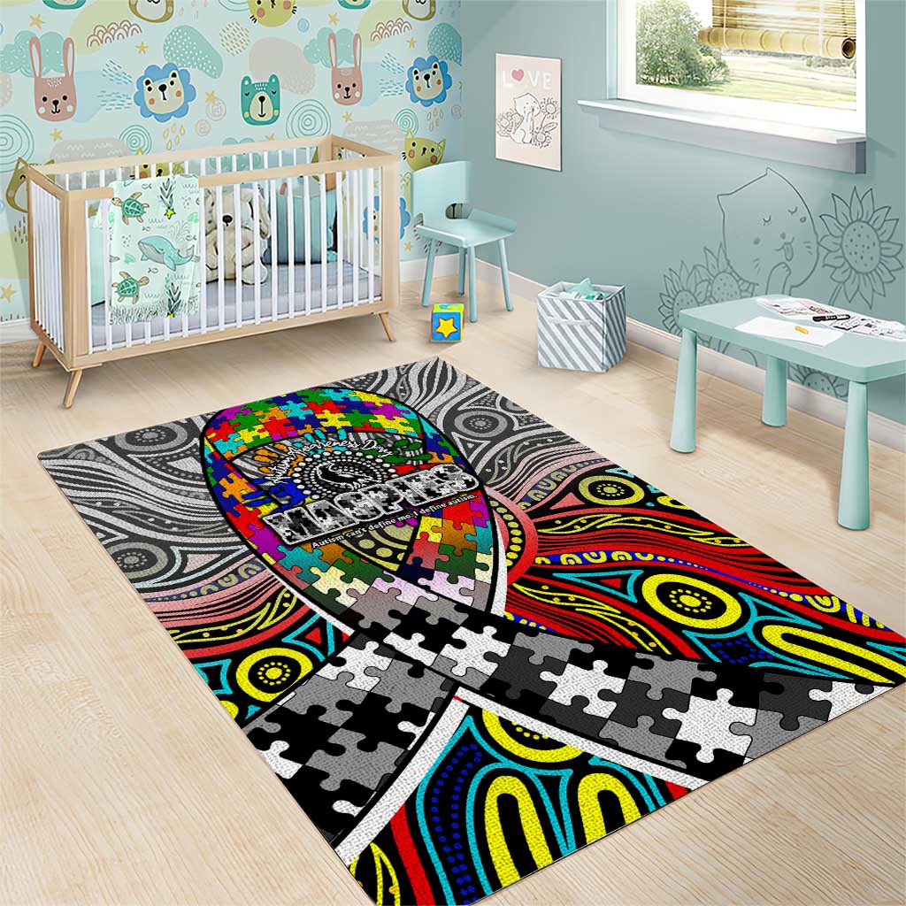 Autism Awareness Australia Collingwood Magpies Area Rug Aboriginal Indigenous Art