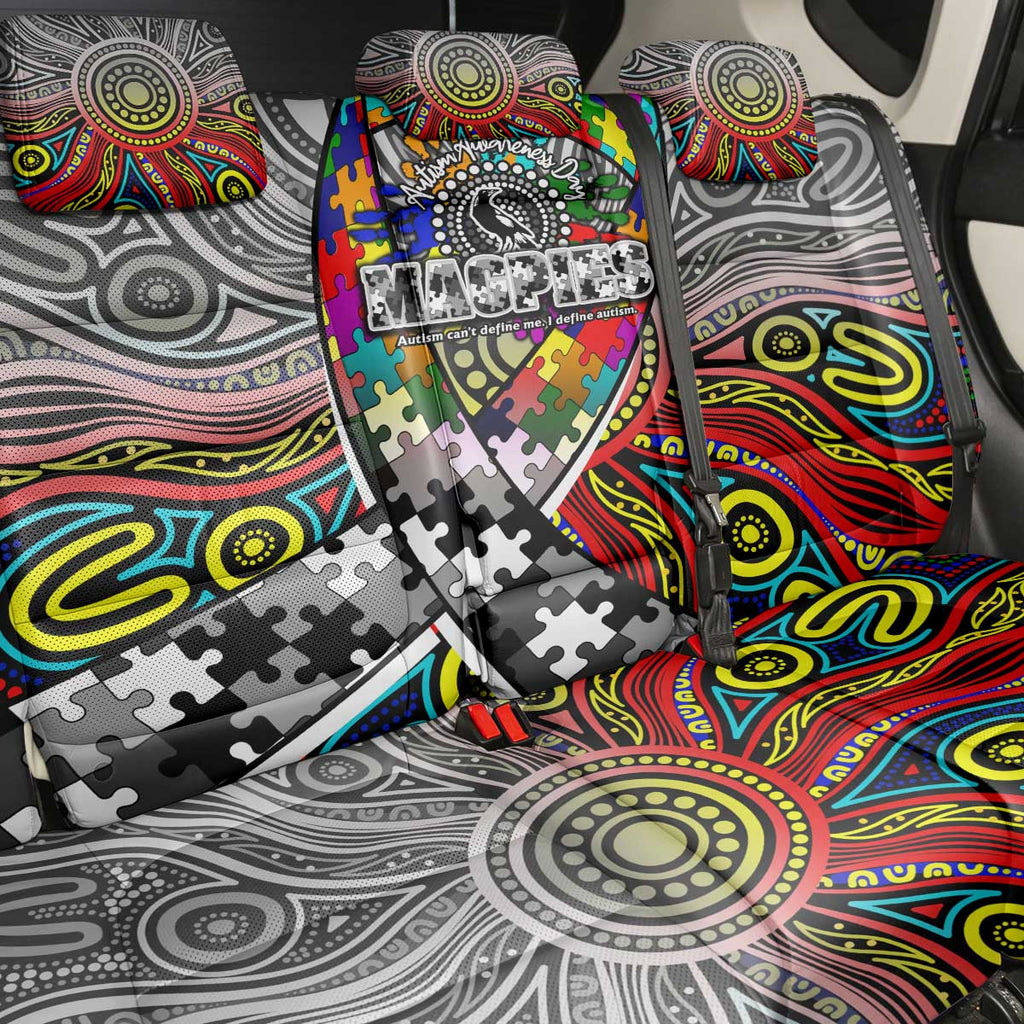 Autism Awareness Australia Collingwood Magpies Back Car Seat Cover Aboriginal Indigenous Art