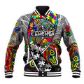 Autism Awareness Australia Collingwood Magpies Baseball Jacket Aboriginal Indigenous Art