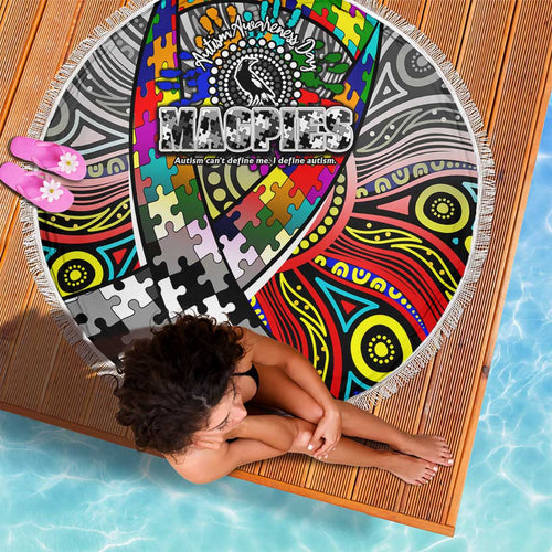 Autism Awareness Australia Collingwood Magpies Beach Blanket Aboriginal Indigenous Art