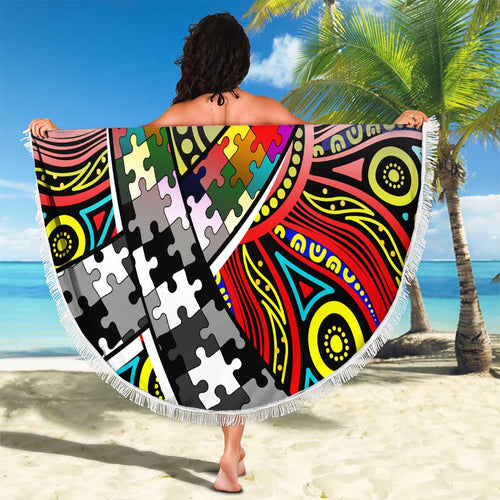 Autism Awareness Australia Collingwood Magpies Beach Blanket Aboriginal Indigenous Art