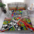Autism Awareness Australia Collingwood Magpies Bedding Set Aboriginal Indigenous Art