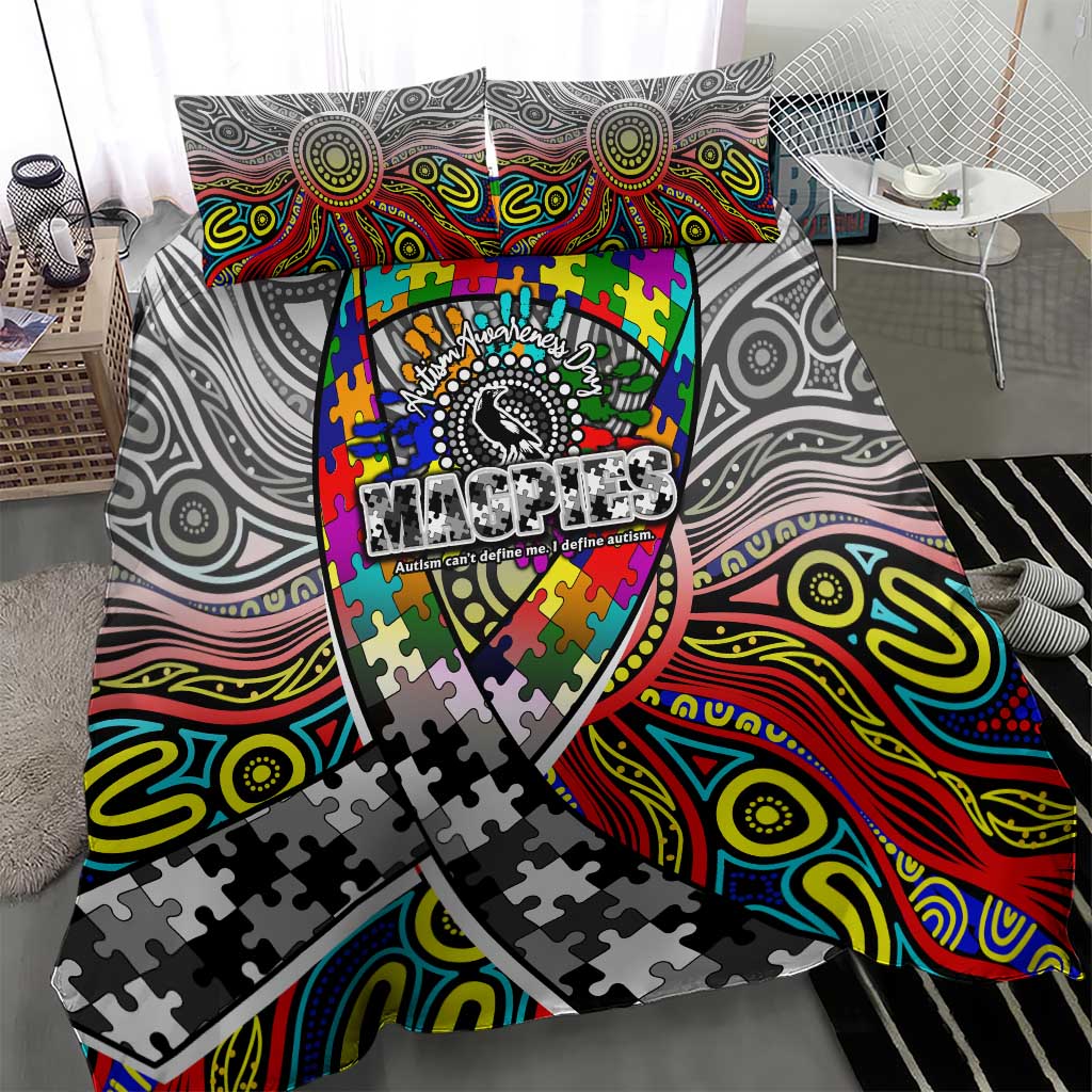 Autism Awareness Australia Collingwood Magpies Bedding Set Aboriginal Indigenous Art