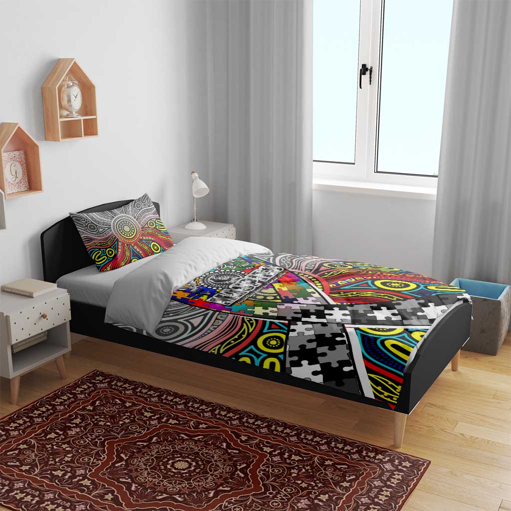 Autism Awareness Australia Collingwood Magpies Bedding Set Aboriginal Indigenous Art