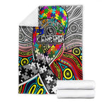 Autism Awareness Australia Collingwood Magpies Blanket Aboriginal Indigenous Art