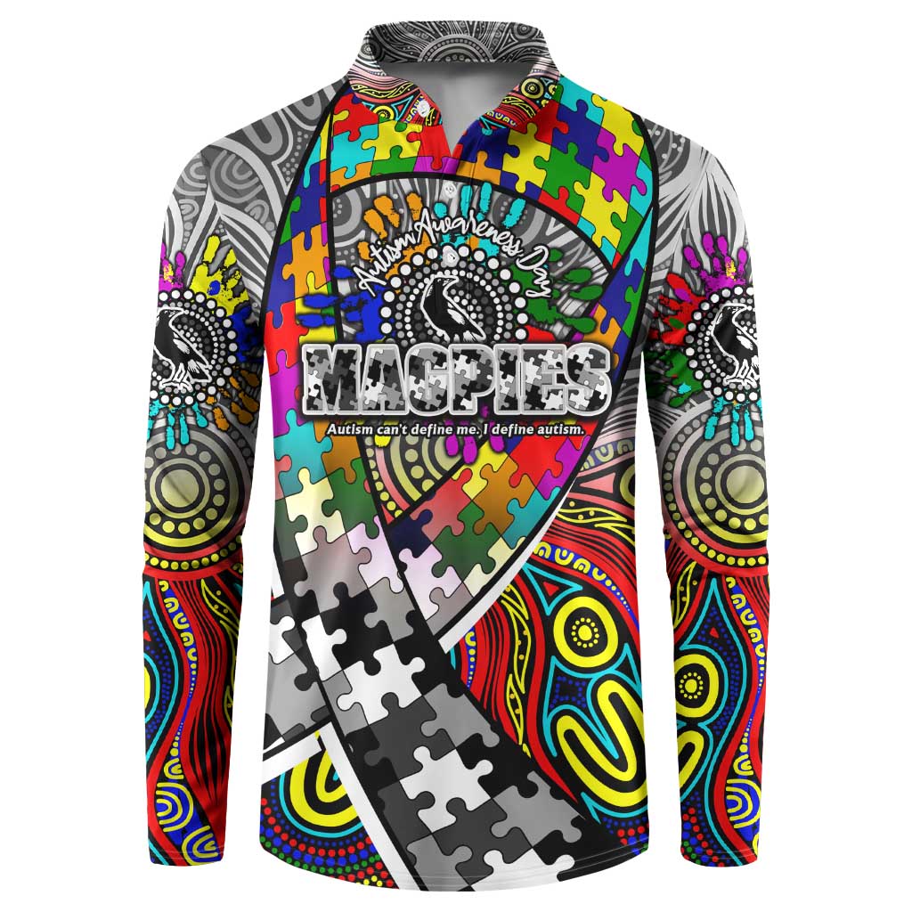 Autism Awareness Australia Collingwood Magpies Button Sweatshirt Aboriginal Indigenous Art