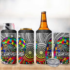 Autism Awareness Australia Collingwood Magpies 4 in 1 Can Cooler Tumbler Aboriginal Indigenous Art