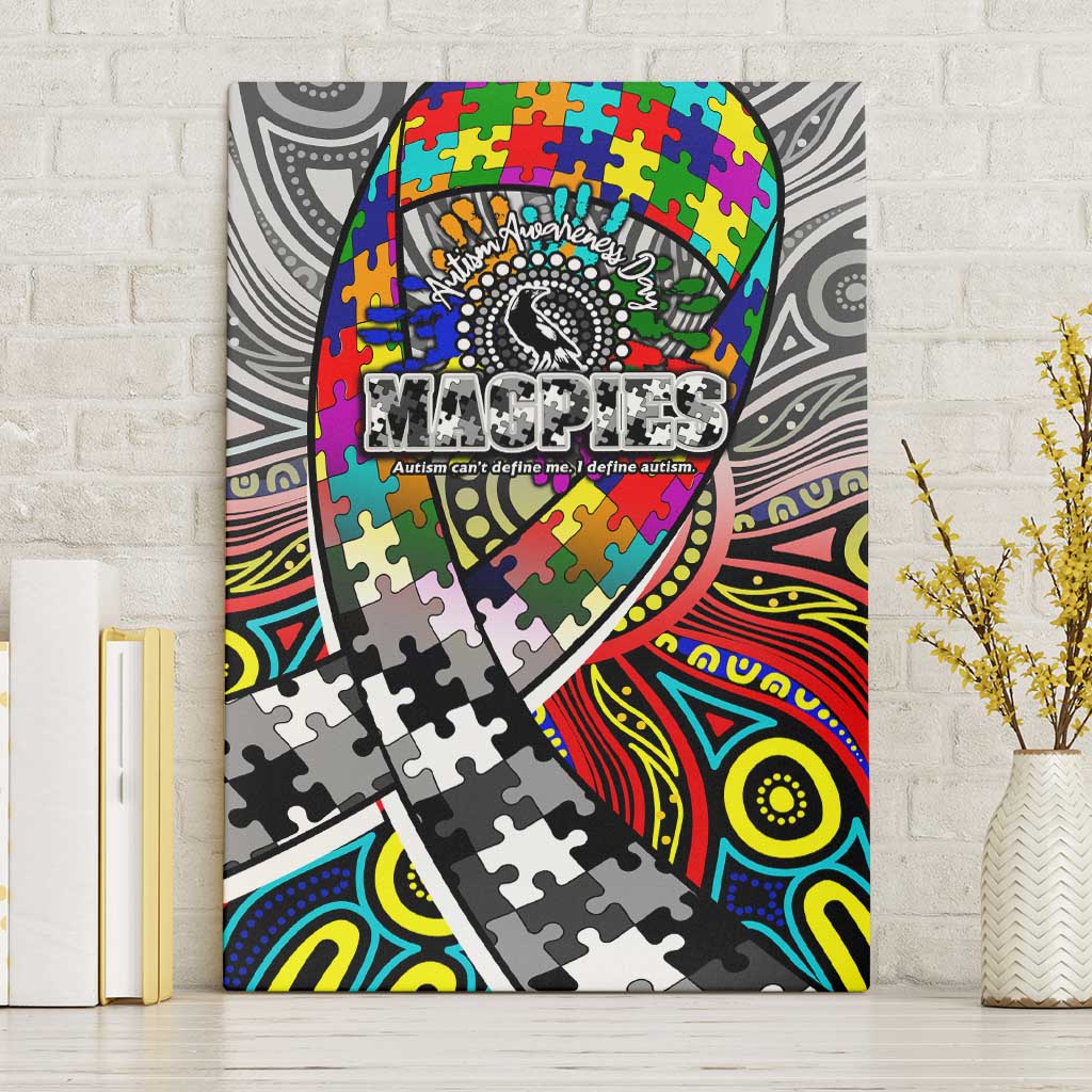 Autism Awareness Australia Collingwood Magpies Canvas Wall Art Aboriginal Indigenous Art